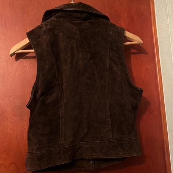 Wilson Leather Maxima Suede Vest Sz Medium Brown Zip Up - Picture 4 of 9